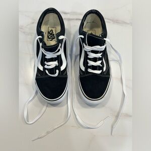 Vans Classic Black and White Lace-Up Shoes